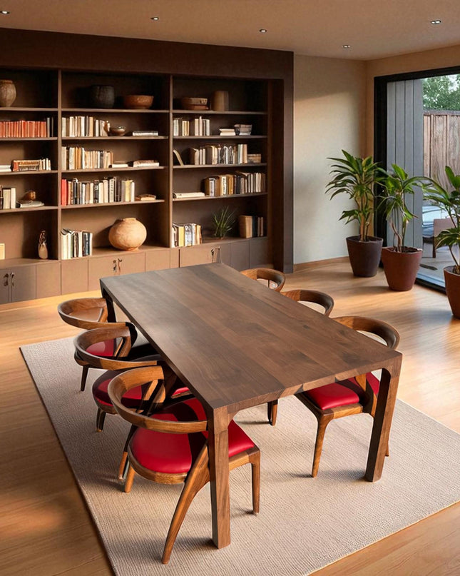 Handcrafted Live Edge Walnut Dining Table: Modern Rustic Kitchen Table