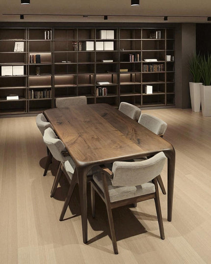 Live Edge Walnut Dining Table: Handcrafted Modern Wood Furniture