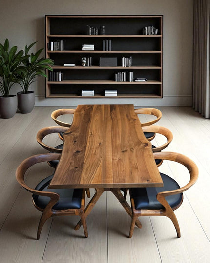 Handcrafted Live Edge Walnut Dining Table: Modern Kitchen & Dining Room