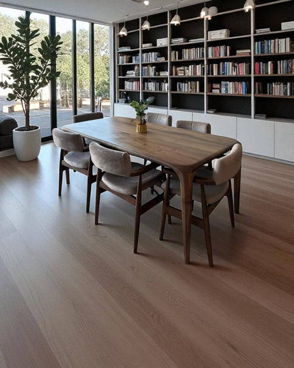 Custom Walnut Dining Table: Handcrafted Solid Wood, Rustic Modern Design