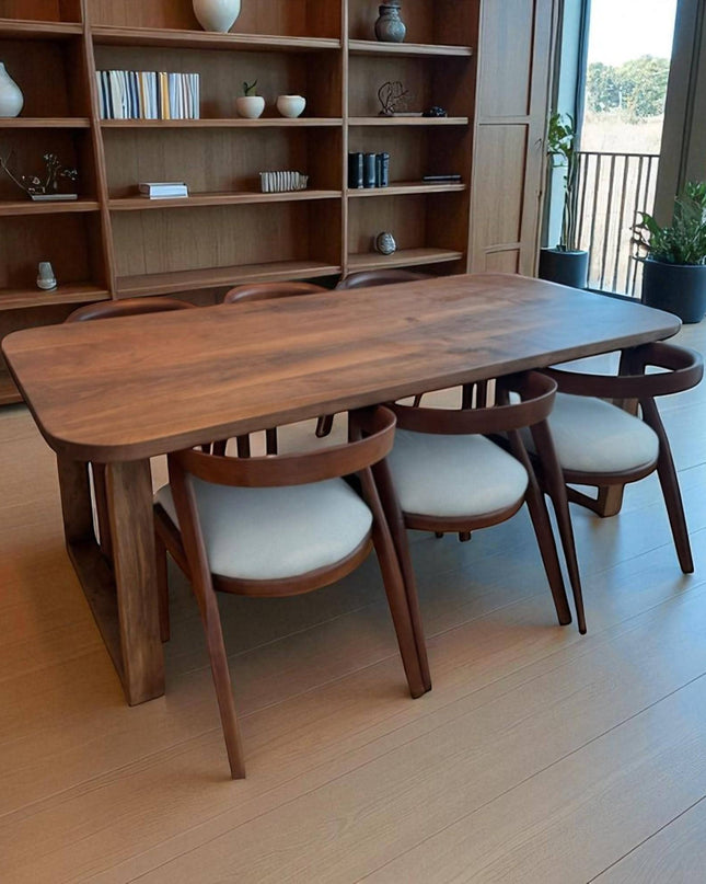 Handcrafted Live Edge Walnut Dining Table: Modern Rustic Kitchen Table