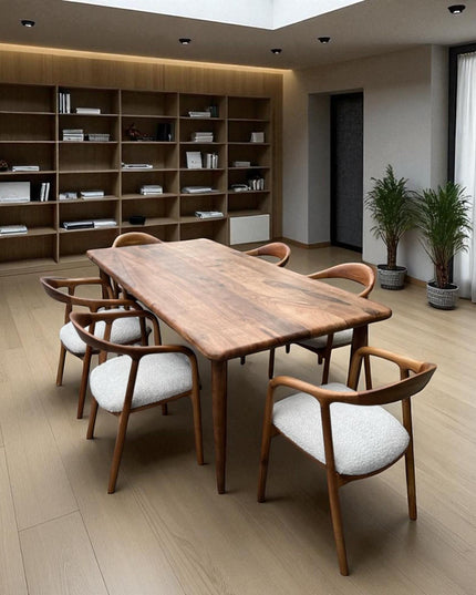 Live Edge Walnut Dining Table: Handmade Solid Wood Kitchen Furniture