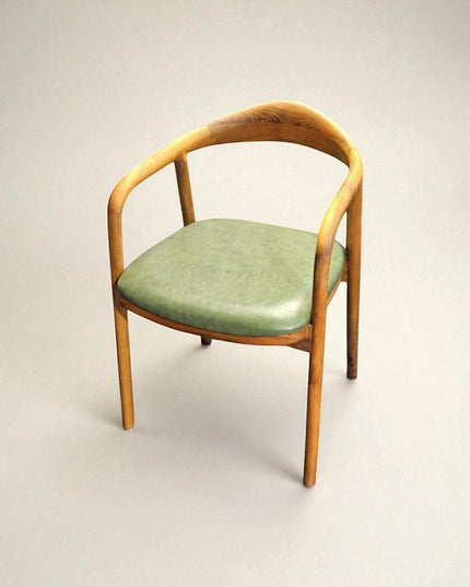 Handcrafted Wooden Dining Chair with Arms: Modern Solid Wood Armchair