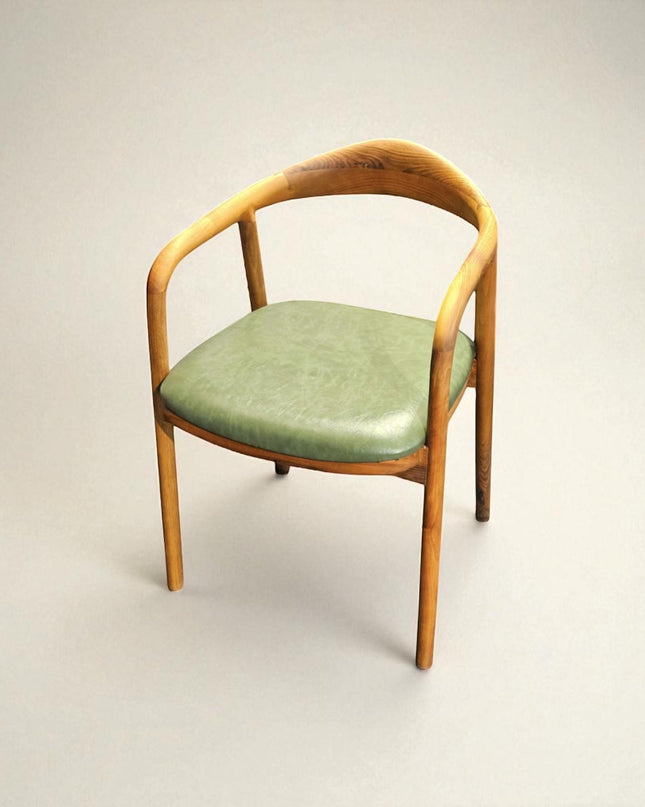 Handcrafted Wooden Dining Chair with Arms: Modern Solid Wood Armchair