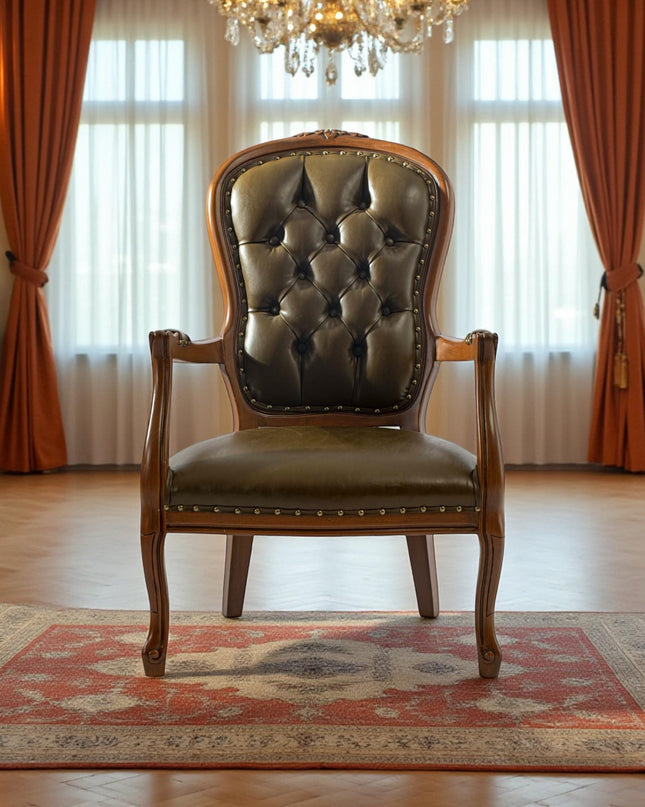 Handmade Solid Wood Bergère Armchair: Sustainable Design