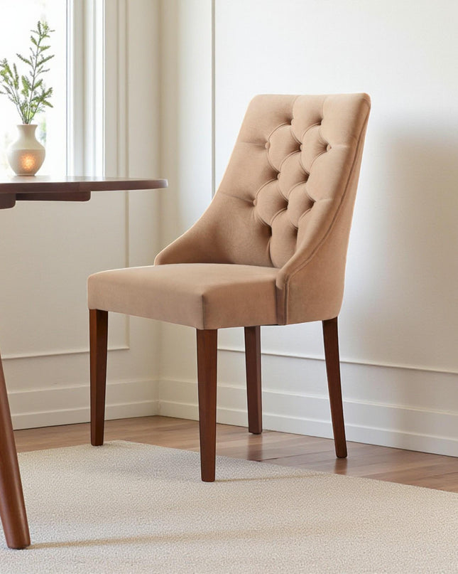 Handcrafted Wooden Dining Chair: Modern Quilted Accent Chair