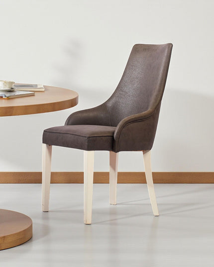 Handcrafted Wooden Dining Chair: Tufted Upholstery, Modern Style