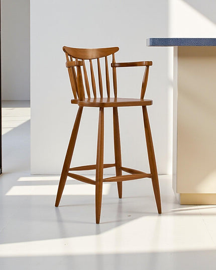 Handmade Wooden Bar Stool: Solid Wood High Chair for Kitchen