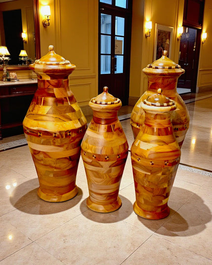 Luxury Handmade Wooden Vase – 6 Types of Wood, 90 Days Craftsmanship