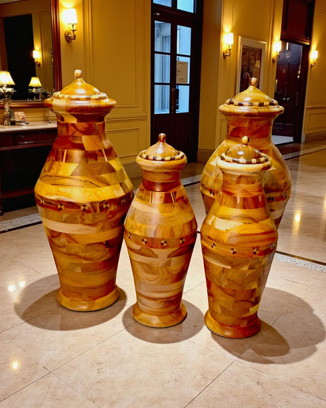 Luxury Handmade Wooden Vase – 6 Types of Wood, 90 Days Craftsmanship