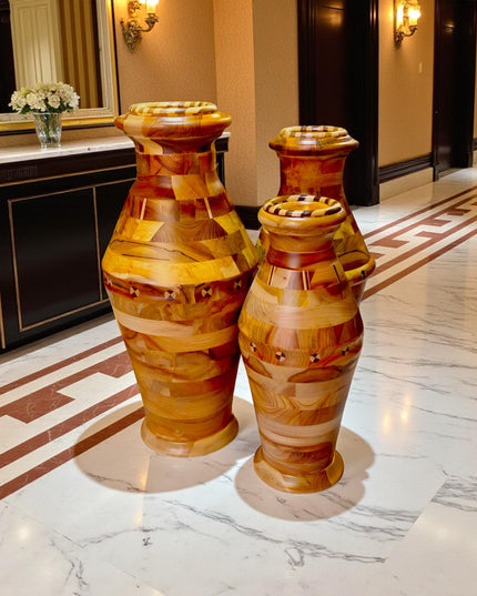 Luxury Handmade Wooden Vase – 6 Types of Wood, 90 Days Craftsmanship