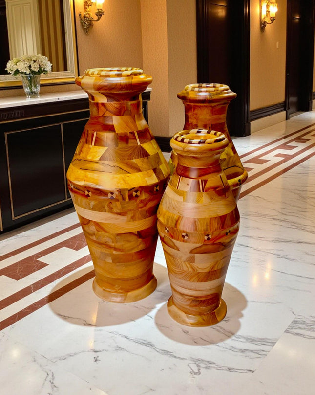 Luxury Handmade Wooden Vase – 6 Types of Wood, 90 Days Craftsmanship