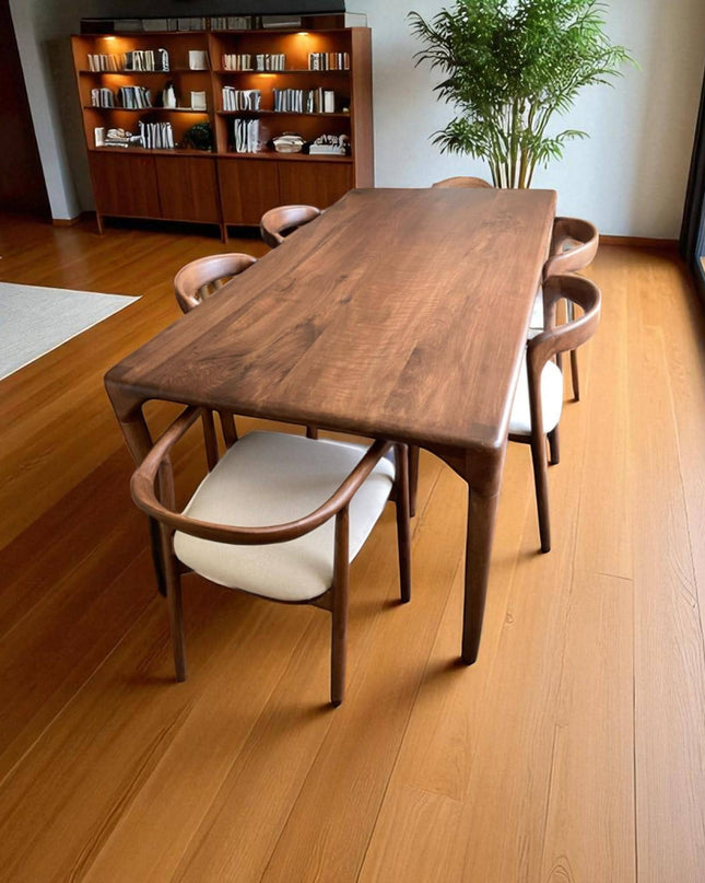 Live Edge Walnut Dining Table: Handmade Solid Wood Kitchen Furniture