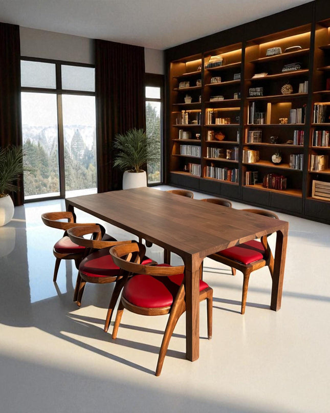 Natural Wood Dining Table – Handmade Solid Walnut, Oak & Chestnut – Rustic Elegance - Durable Craftsmanship