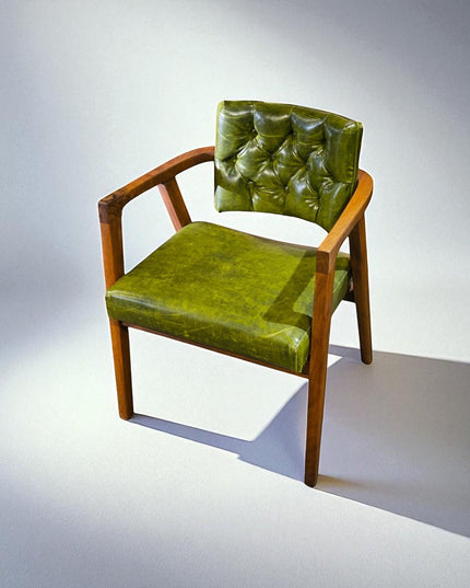 Handcrafted Wooden Dining Chair with Arms: Modern Solid Wood Armchair