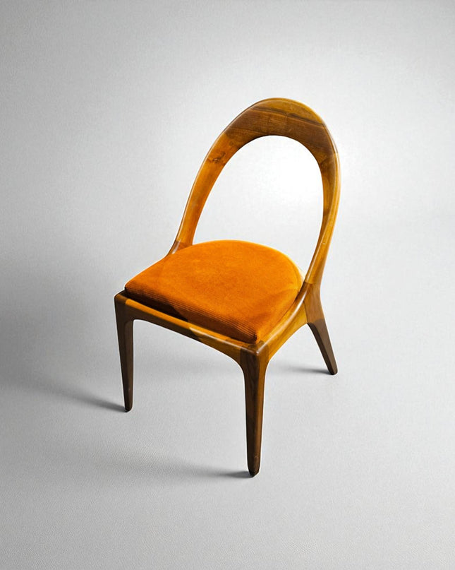 Handcrafted Wooden Dining Chair with Arms: Modern Solid Wood Armchair