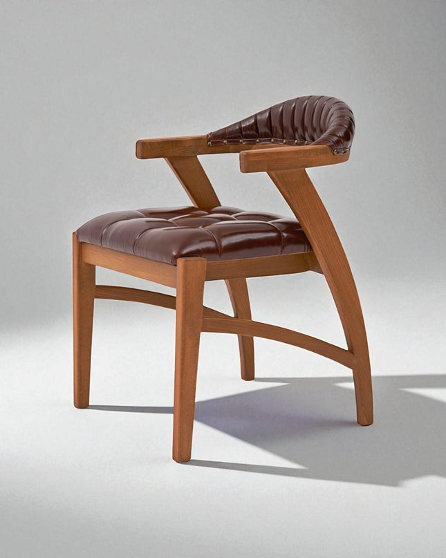 Modern Dining Chair with Wooden Arms – Stylish Kitchen & Living Room Seating