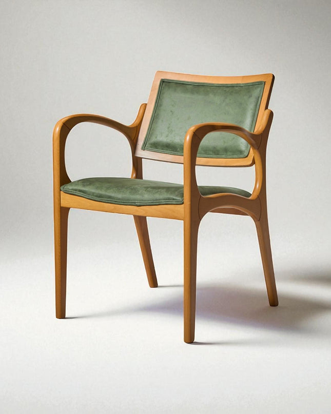 Modern Dining Chair with Wooden Arms – Stylish Kitchen & Living Room Seating