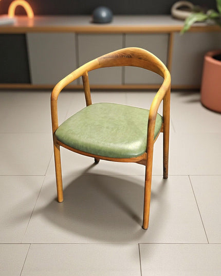 Handcrafted Walnut Dining Chair with Wooden Arms: Modern Kitchen & Living Room Seating