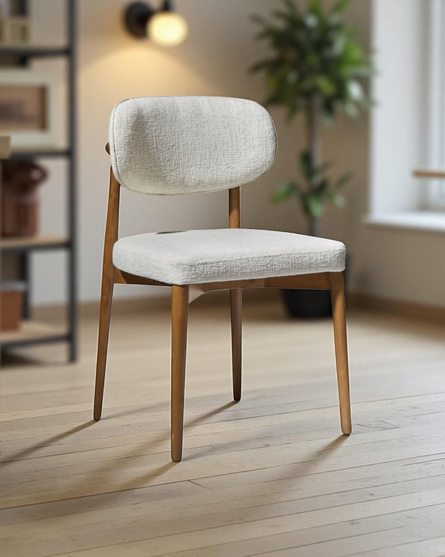 Handcrafted Solid Wood Dining Chair with Wooden Arms