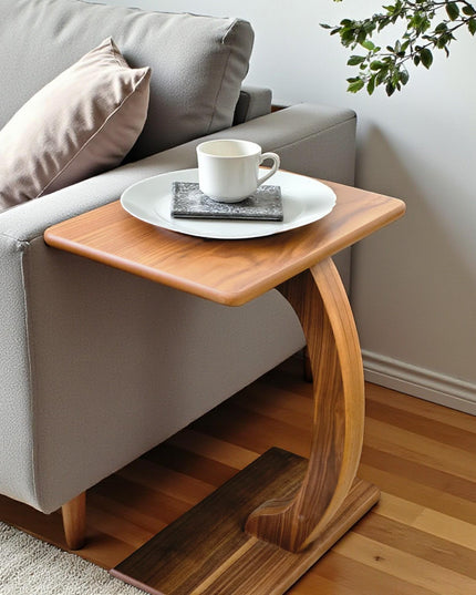 C Shaped Coffee Table: Modern Laptop Stand, Living Room Side Table