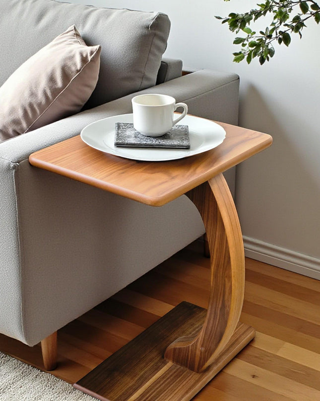 C Shaped Coffee Table: Modern Laptop Stand, Living Room Side Table
