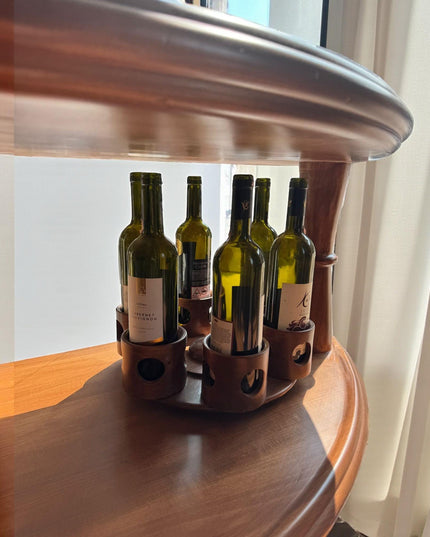 Handmade Solid Wood Wine Console Bar Set: Rustic Home Bar Furniture