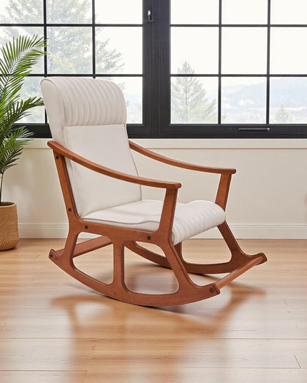 Handmade Wooden Rocking Chair – Unique Relaxing Chair for Reading & Peaceful Corners, Comfortable Wood Rocker