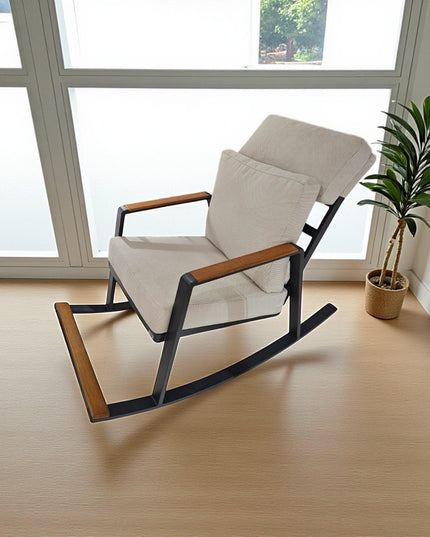 Handmade Wood Rocking Chair for Reading & Relaxing, Unique Peaceful Corner Chair, Comfortable Wooden Rocker