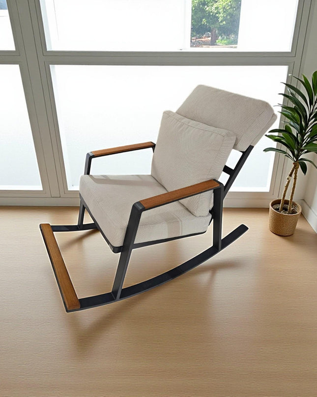 Handmade Wood Rocking Chair - Unique Relaxing Book Reading Chair for Peaceful Corner Seating