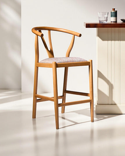 Handmade Wooden Bar Stool: Solid Wood Rustic High Chair