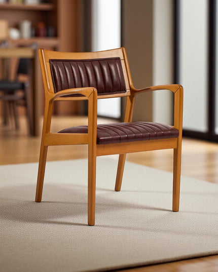 Handcrafted Wooden Dining Chair with Arms: Modern Kitchen & Living Room Seating