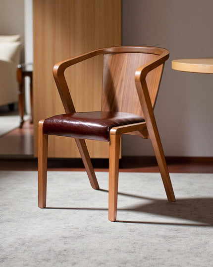 Handcrafted Walnut Dining Chair: Modern Solid Wood Kitchen Seating
