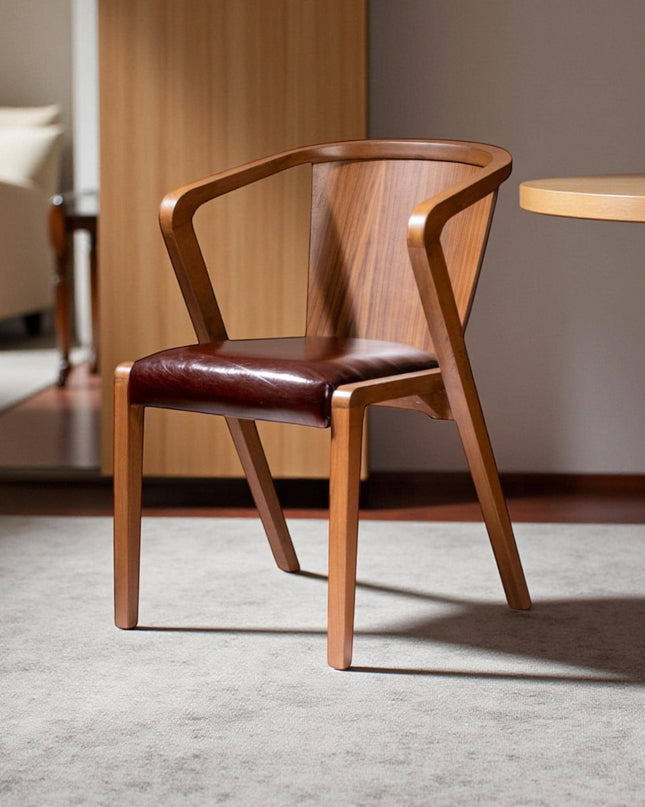Handcrafted Walnut Dining Chair: Modern Solid Wood Kitchen Seating