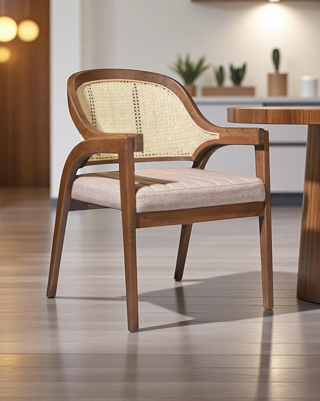 Handcrafted Walnut Dining Chair: Modern Solid Wood Kitchen Seating