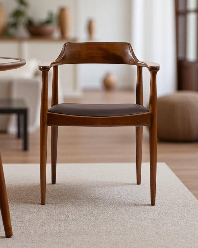 Handcrafted Walnut Dining Chair: Modern Solid Wood Kitchen Seating