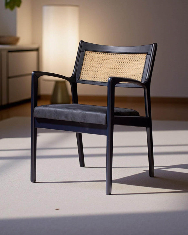Handcrafted Wood Dining Chair with Arms: Modern Sustainable Seating